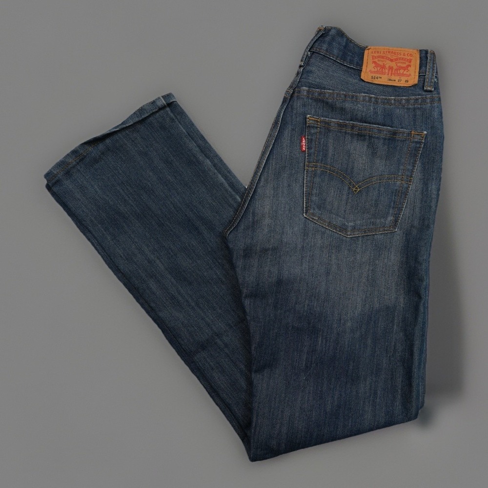LEVI's 514 TM SZ 18 Slim 27X29 (25X30) ‎ Blue Wash Straight Jeans Made in Egypt